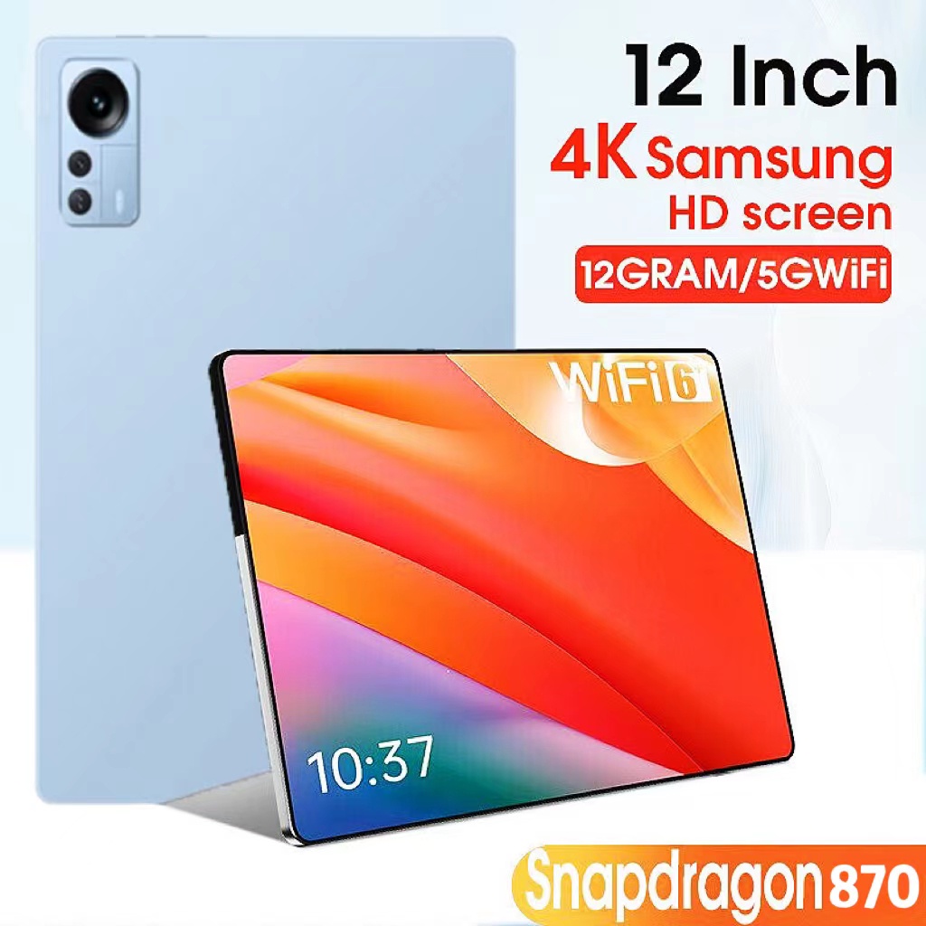 【3 years warranty】2023 New Android 12.0  2k HD Screen Snapdragon 870 Global Tablet 5G Dual SIM Card or WIFI  GPS